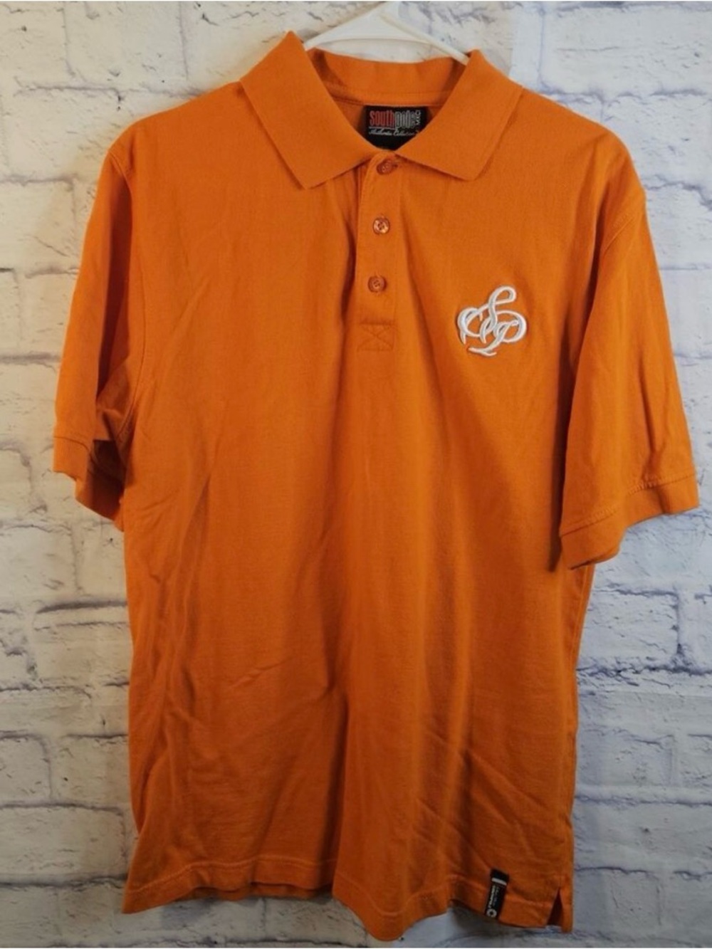 South Pole Orange Short-Sleeve Polo with Embroidered Chest Logo